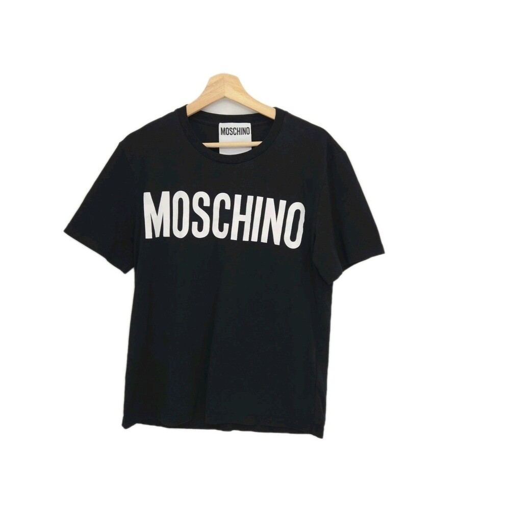 Moschino Couture Spellout Logo T-Shirt Crewneck Black White Size US 42